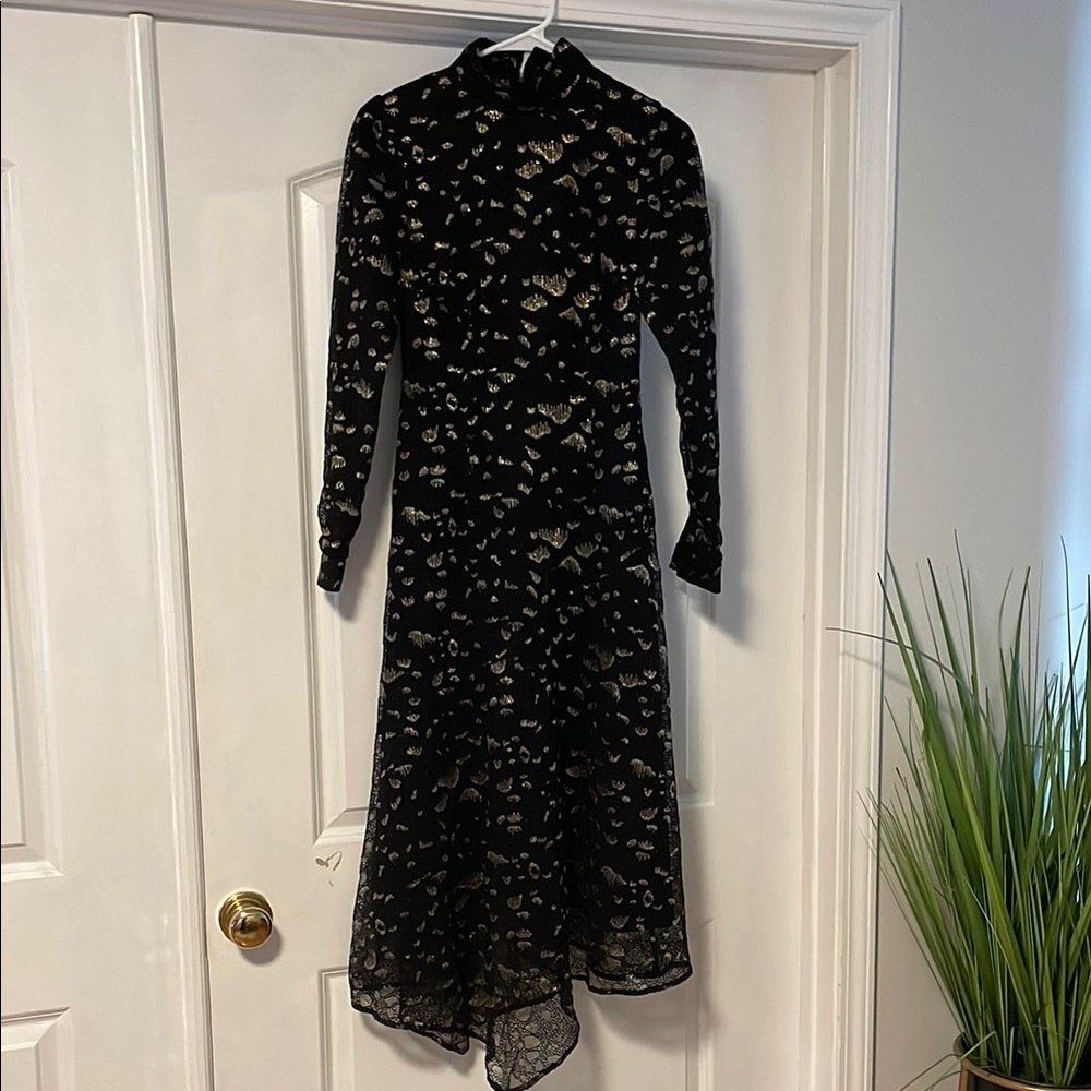 Elegant Black and Gold Women's Dress